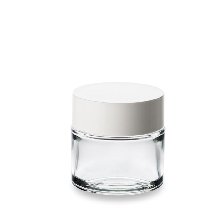 100 ml glass jar with white thermoset lid