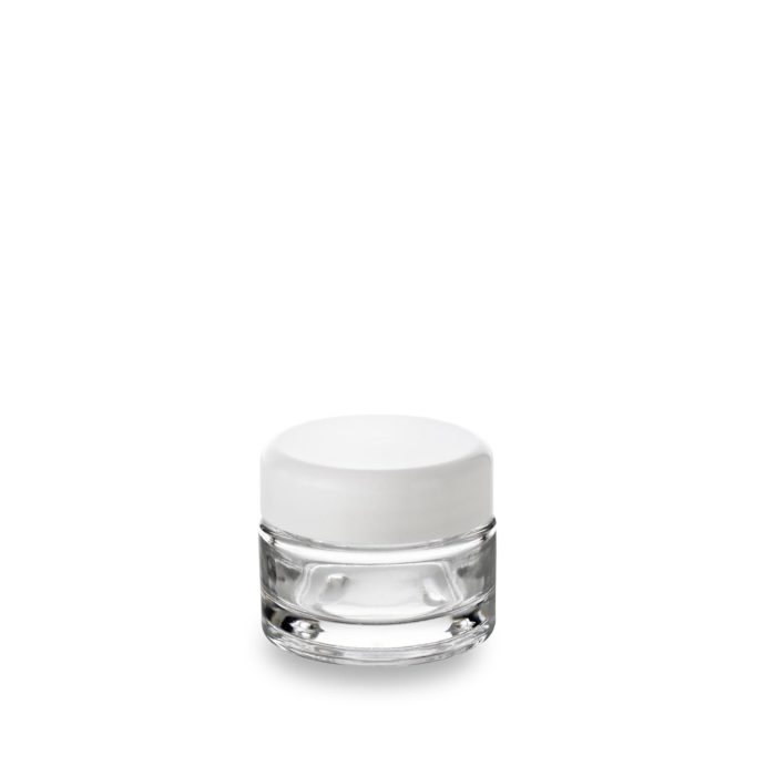 Glass jar 30 ml GCMI 48/400 with white lid