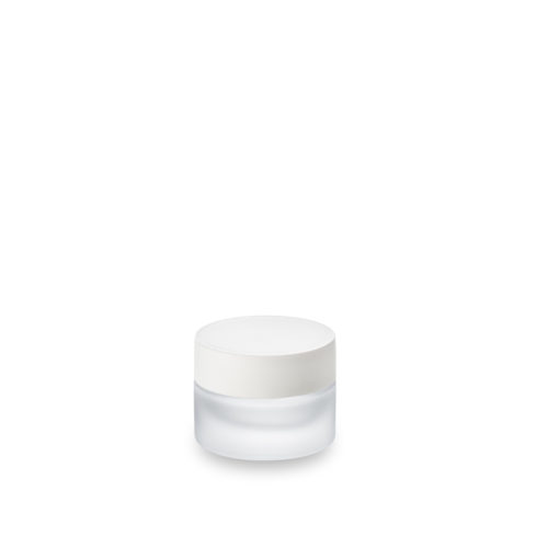 15 ml frosted glass jar with white urea lid
