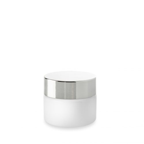 Opale glass jar 50 ml from Embalforme and its glossy metal lid