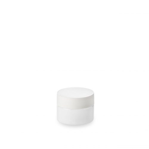 Opale glass jar in 15 ml GCMI 41/400 at Embalforme with white lid
