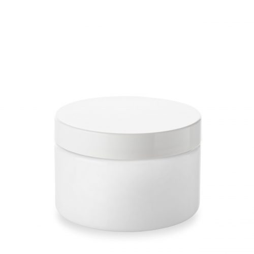 Opale glass jar in 200 ml for large capacity and its white lid