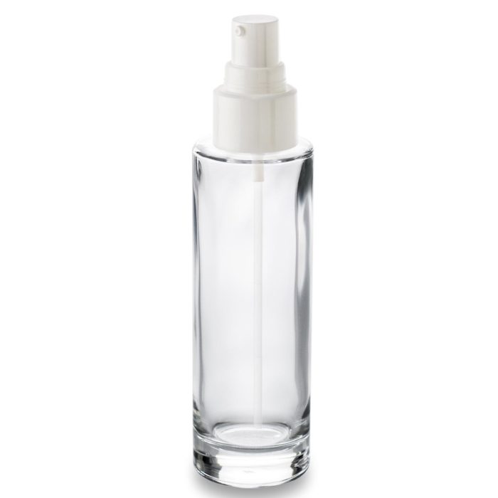 150 ml glass bottle with white nozzle pump