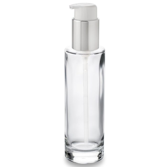 Premium glass bottle 150 ml GCMI 24/410 ring and its metallised pump