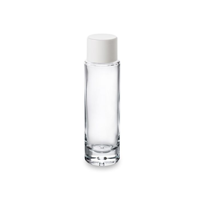 50 ml Premium glass bottle with white thermoset cap, ring 24/410