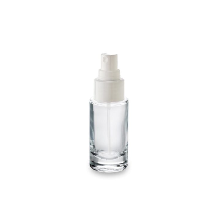 Premium glass cosmetic jar 30 ml with white sprayer