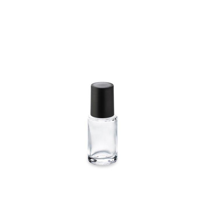 Sample or small format, the 15 ml bottle and its high black thermoset cap