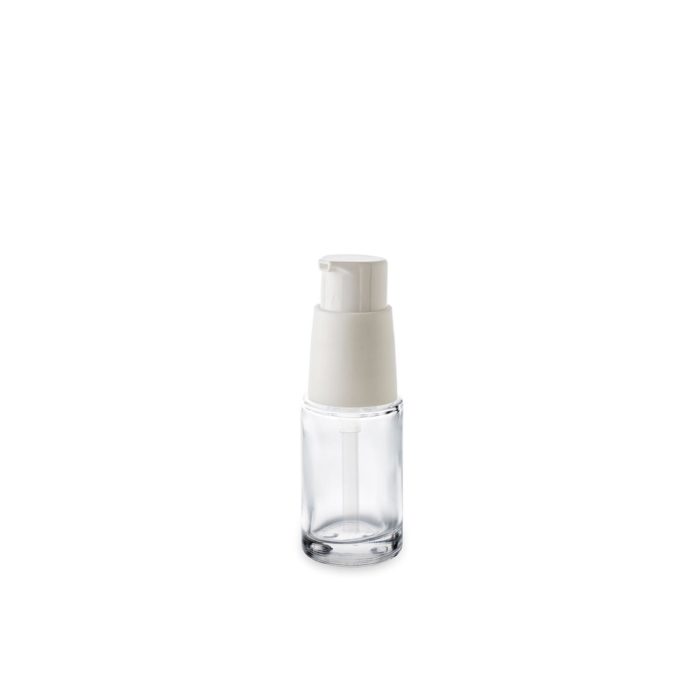 15 ml cosmetic bottle GCMI 18/415 and its short spout pump