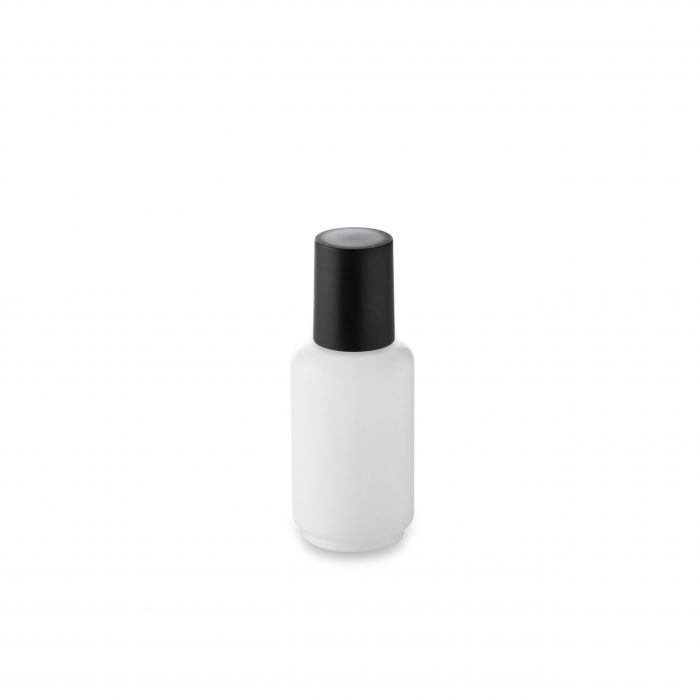 Opale cosmetic glass bottle 30 ml, ring GCMI 18/415 with black high cap