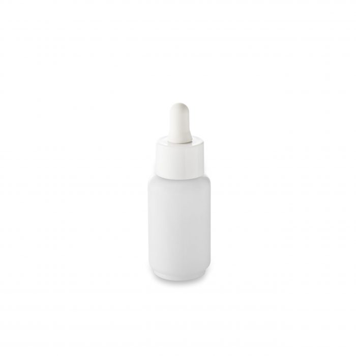 White dropper with wide neck fits Opale glass bottle 30 ml