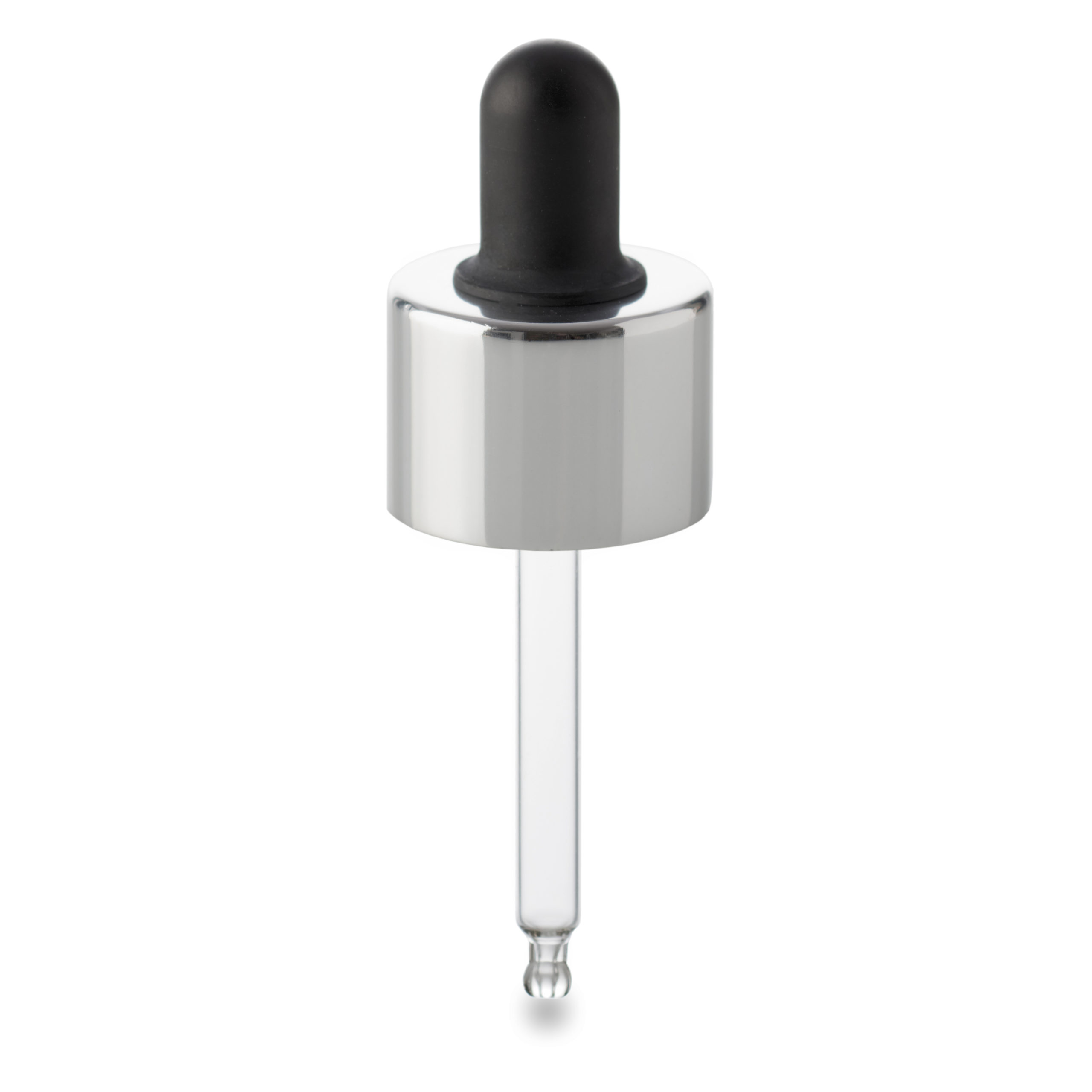 Black dropper with metal cap in urea with 24/410 ring