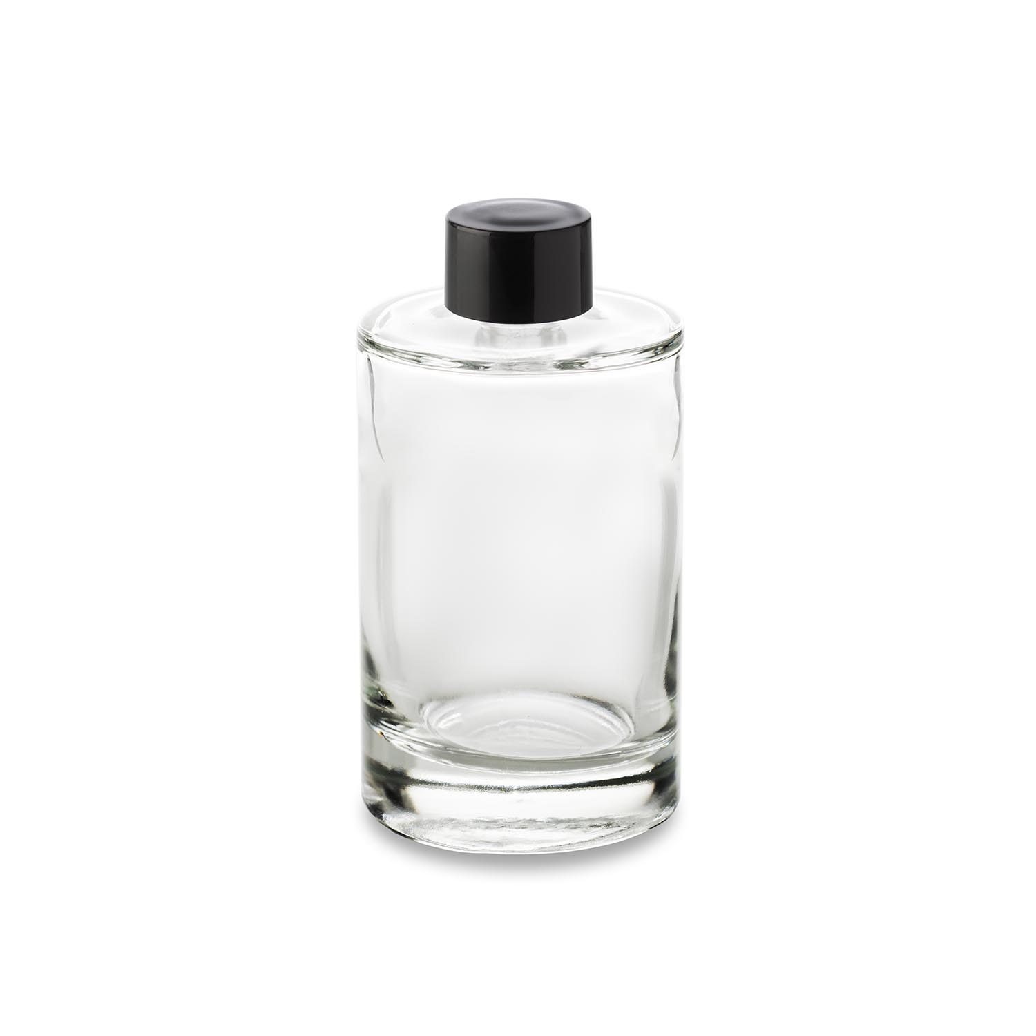 53.2_fla-bul100_bou-pp18_-_flacon_verre_Bulle_100_ml_et_bouchon_PP_18-415-_E Flacon cosmétique en verre 100 ml Bulle bague GCMI 18/415 et son bouchon noir