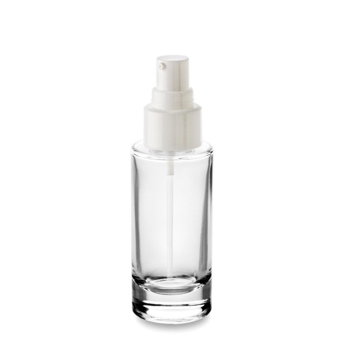 Atome bottle 50 ml ring GCMI 24/410 in recyclable glass with its cream pump nozzle