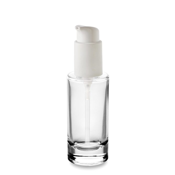 Glass bottle 50 ml ring GCMI 24/410 with ergonomic pump