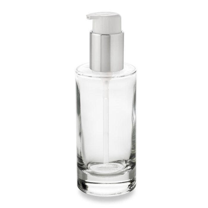 100 ml GCMI 24/410 glass PCR ring bottle and metal capped pump