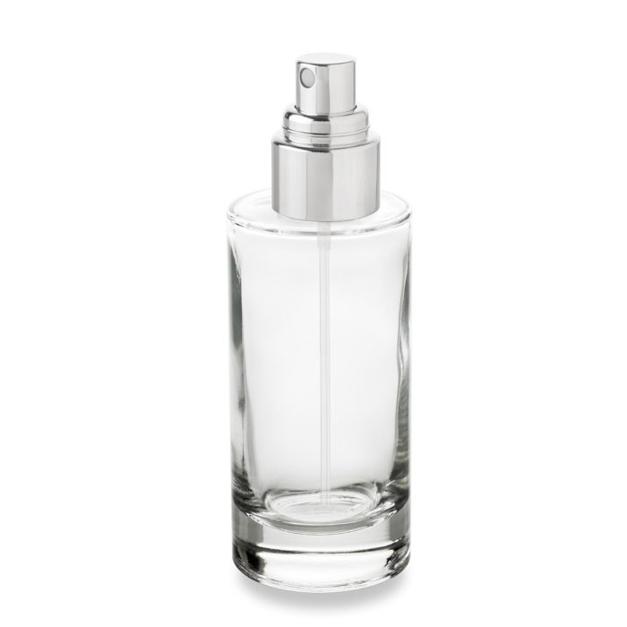 100 ml bottle GCMI 24/410 ring in recyclable glass with its metal capped spray pump