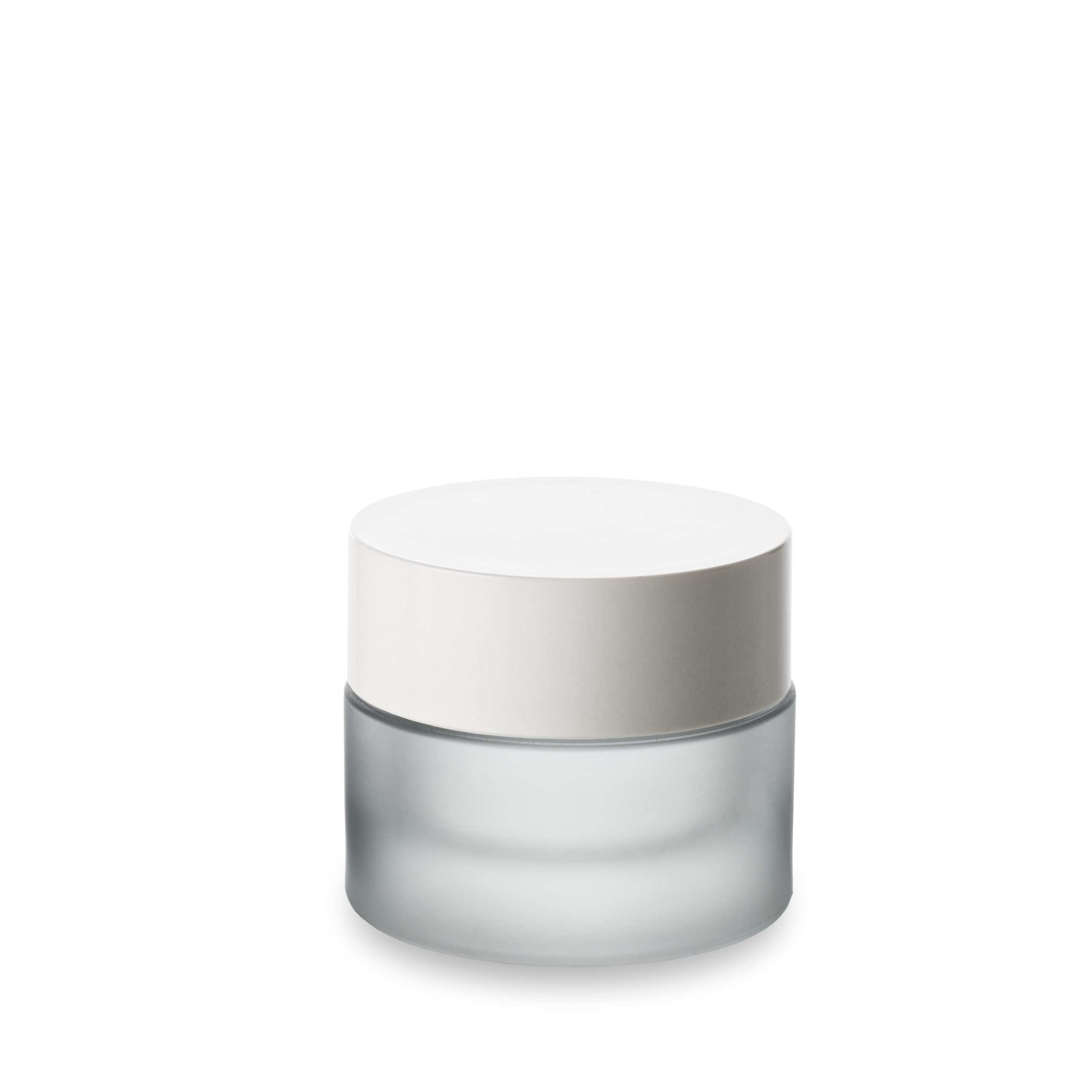 02.3_podep-pre50_co-th60_pot_50ml_et_couvercle_thermodur_60_400_-_Embalforme Premium 50 ml frosted glass jar with white urea lid