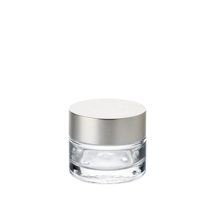 Glass jar Classic 50 ml GCMI 58/400 and its matte metal lid