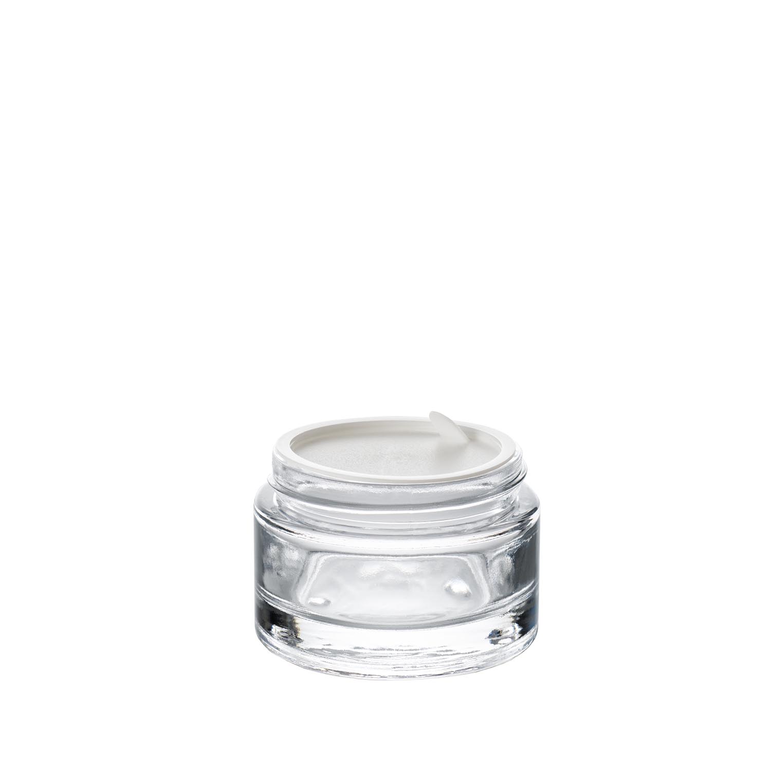 05.3_pot-cla50_op58_pot_verre_50ml_et_opercule_58_400_-_Embalforme Cosmetic jar 50 ml and its lid