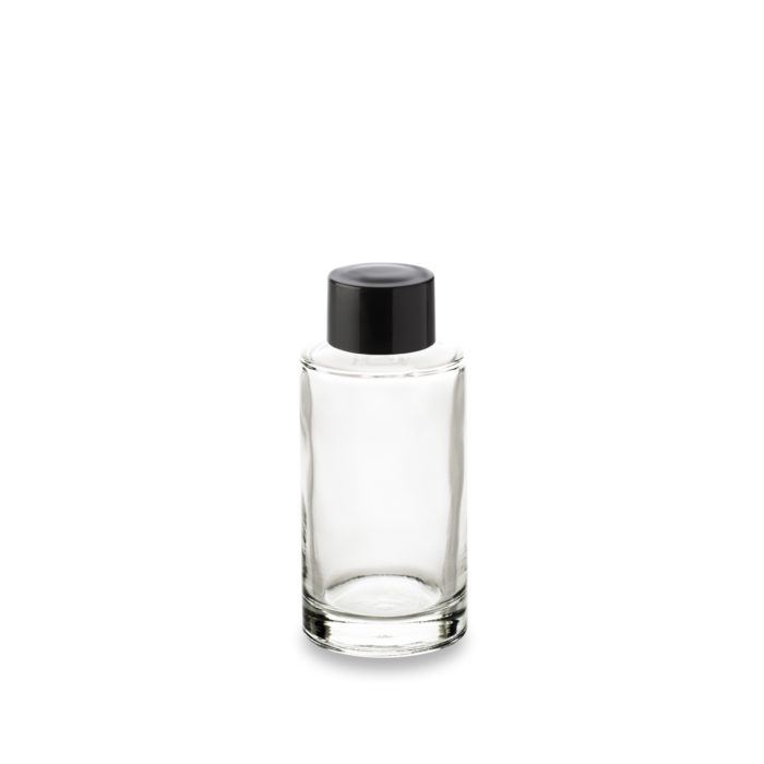 Choose the Orion 50 ml bottle in glass ring GCMI 18/415 and its black screw cap from Embalforme