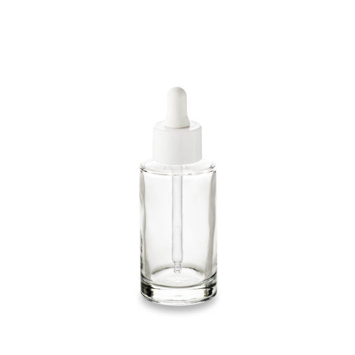 A large white dropper to dispense your oils and serums with the 50 ml glass bottle ring GCMI 18/415