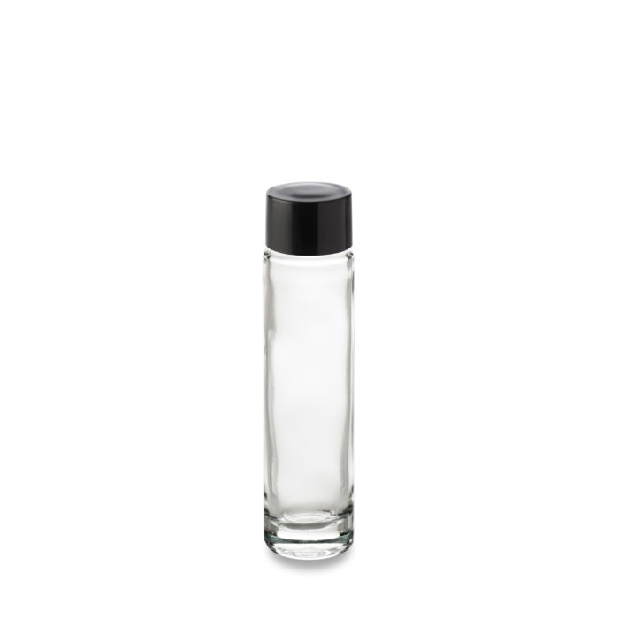 Embalforme's black cap will perfectly match the Comète 30 ml GCMI 18/415 glass bottle.