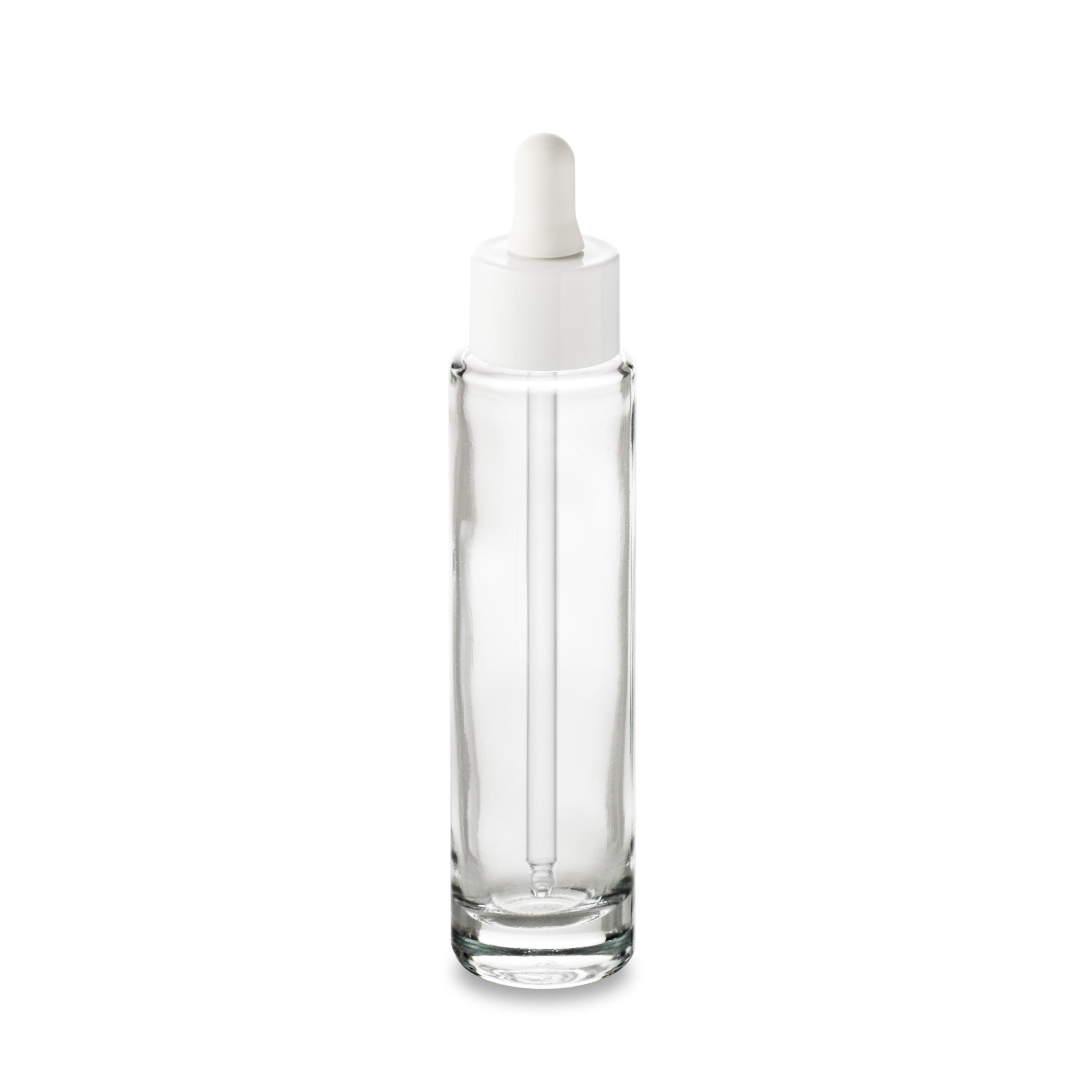 The Comet 50 ml GCMI 18/415 bottle and its white wide dropper for a small format packaging by Embalforme.