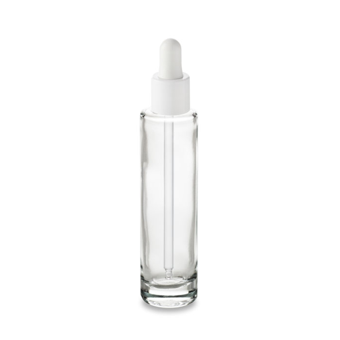 The Comet 50 ml GCMI 18/415 bottle and its white dropper for a small format packaging by Embalforme.