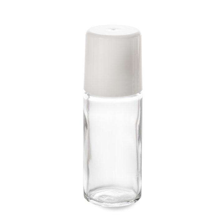 Cap for roll-on on 50 ml glass bottle