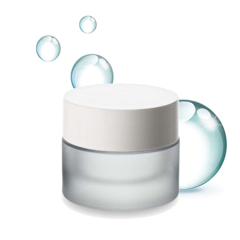 glass cosmetic jar, luxurious packaging