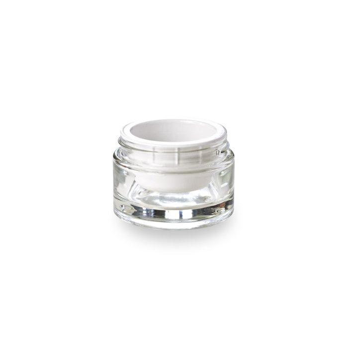Glass jar and white refill 30 ml eco responsible