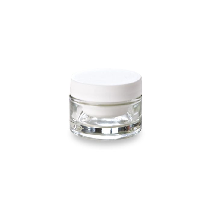 30 ml glass jar and white eco-friendly refill with white lid