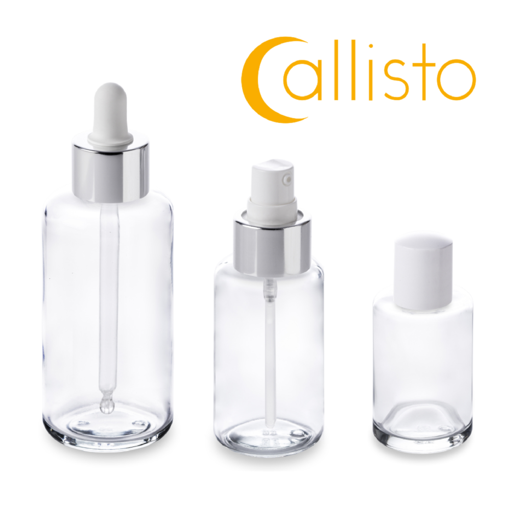 30 ml, 50 ml and 100 ml glass bottles